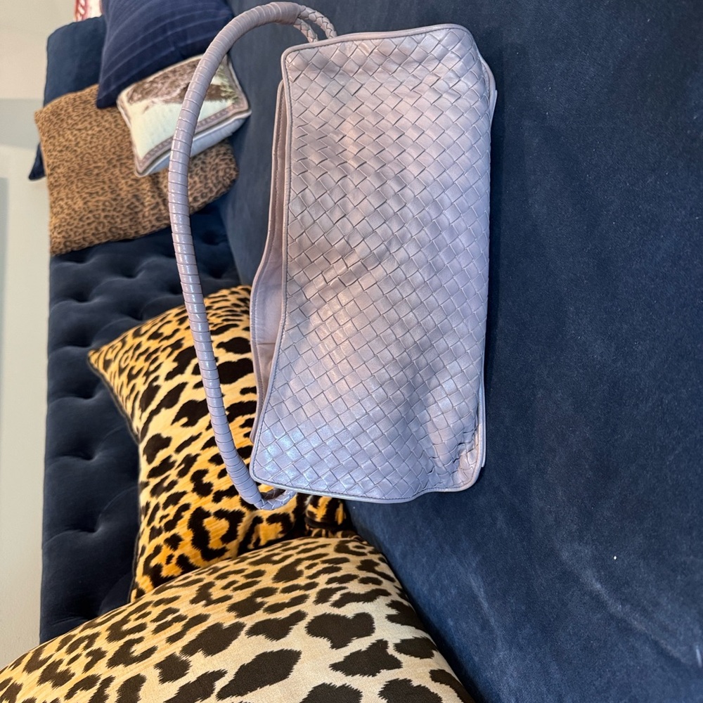 Bottega Veneta Woven Lilac/Grey Shoulder Bag